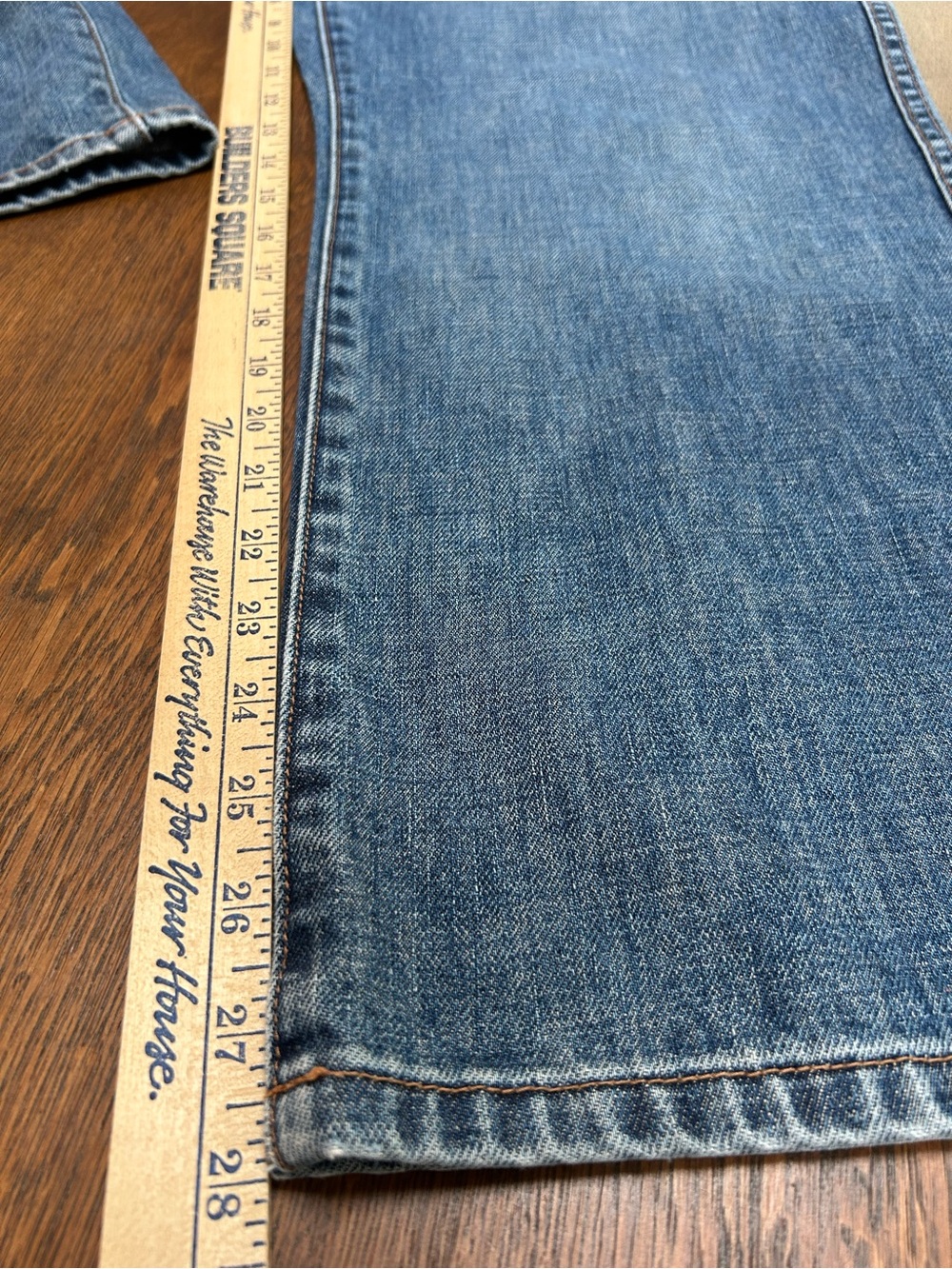 JCREW Classic 3 ButtonFly Straight Leg Blue Jeans, szP14. 5 pocket.Leather patch - Picture 10 of 10